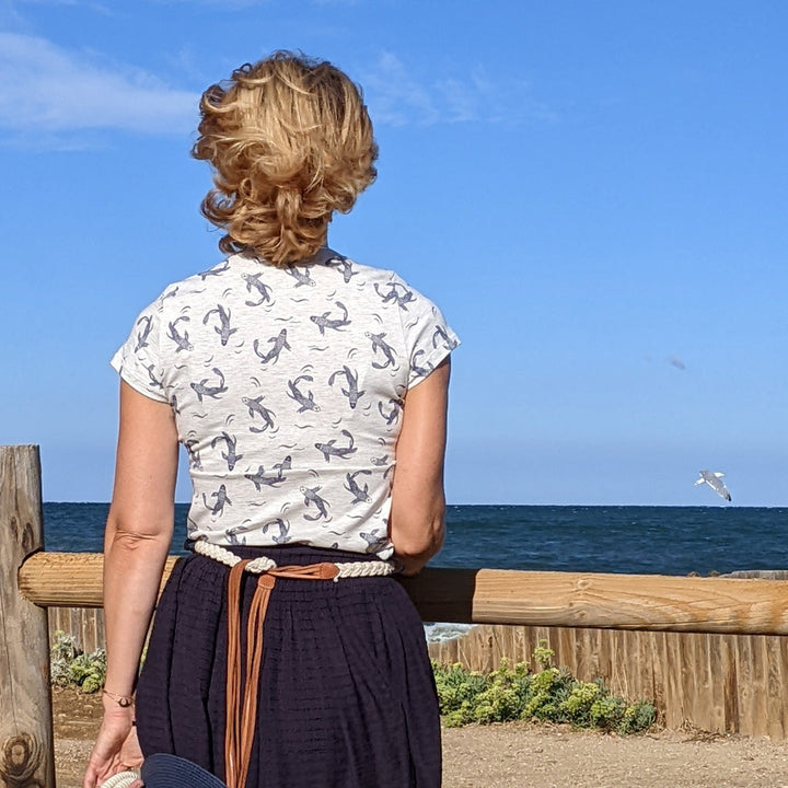 patron robe et t-shirt cache coeur