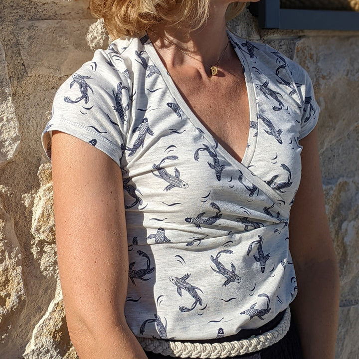 patron robe et t-shirt cache coeur