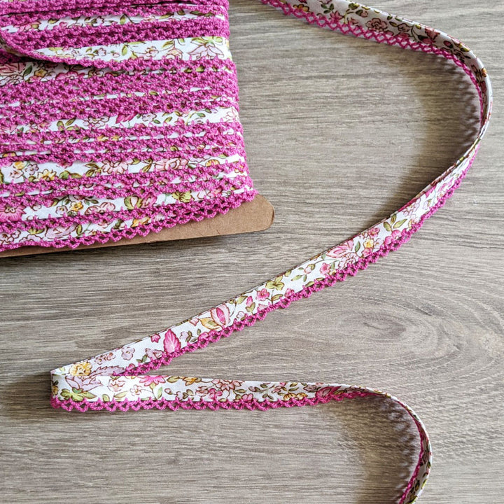 Biais fleuri dentelle
