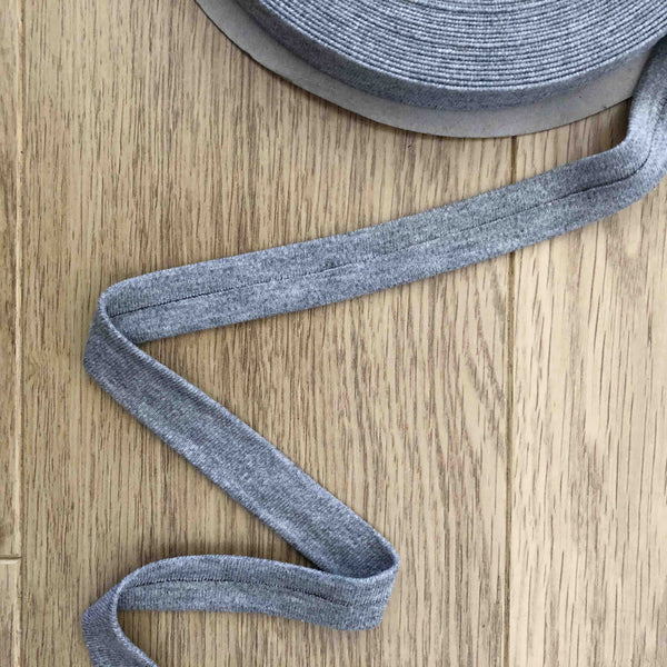 Biais jersey gris chiné clair