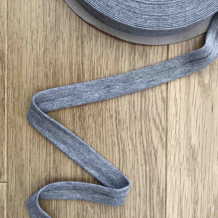 Biais jersey gris chiné clair