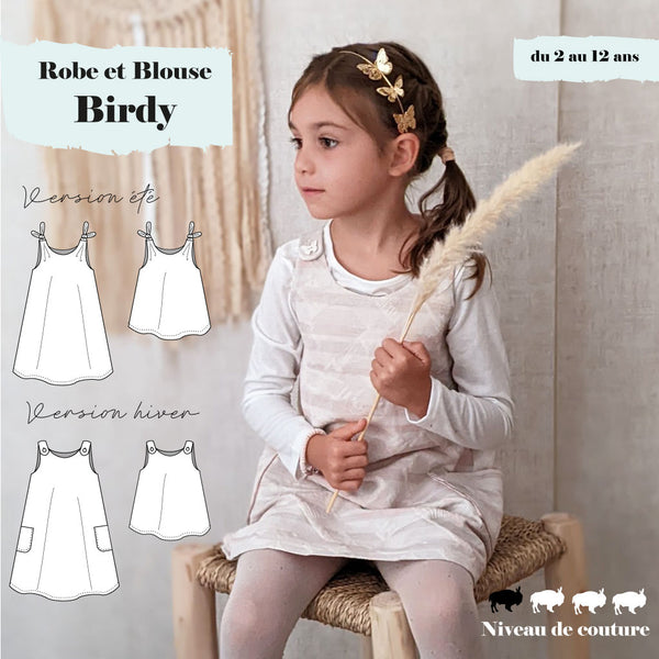 Patron Duo de robes trapèzes et blouse Birdy du 2 au 12 ans