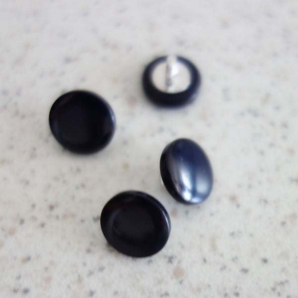 Boutons rond bleu marine 10 mm