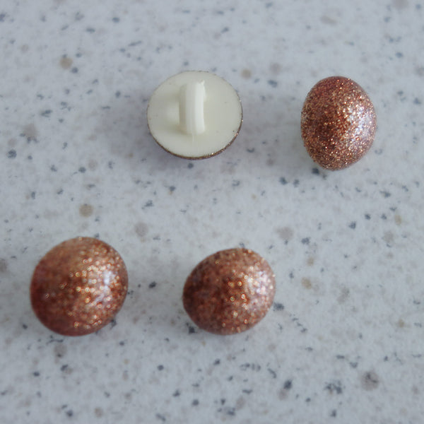 Boutons boule paillette bronze 12 mm