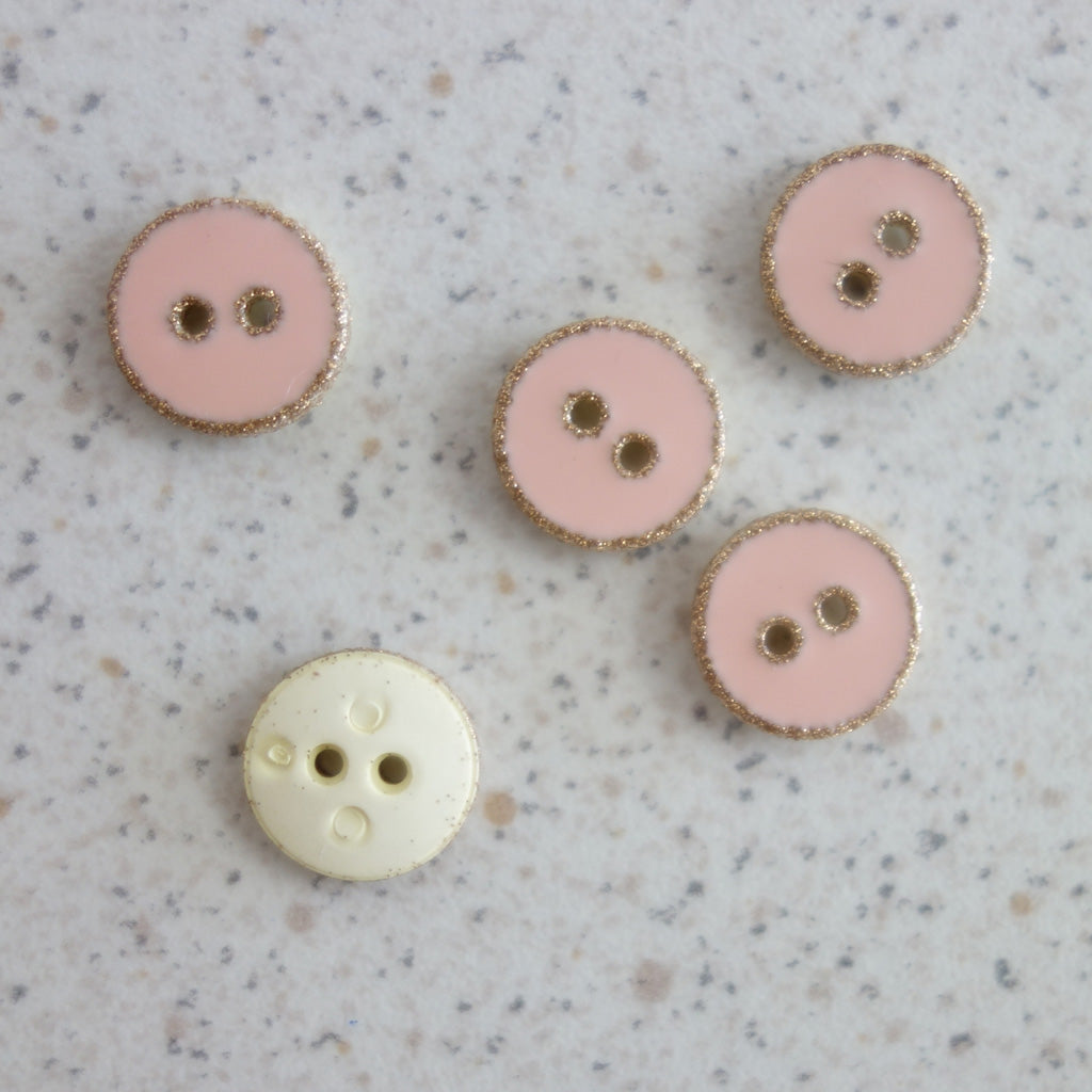Lot De 20 Boutons Rose Saumon - 2 Tailles Différentes - Réf. 2P227A - Neuf