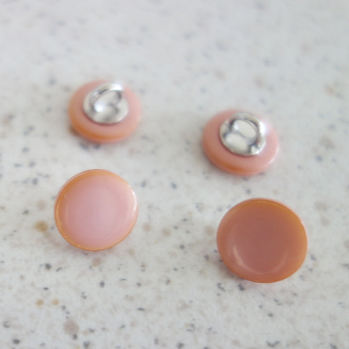 Boutons émaille rose 10 mm