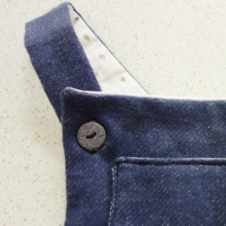 Boutons nacre paillettes bleu jean 15 mm