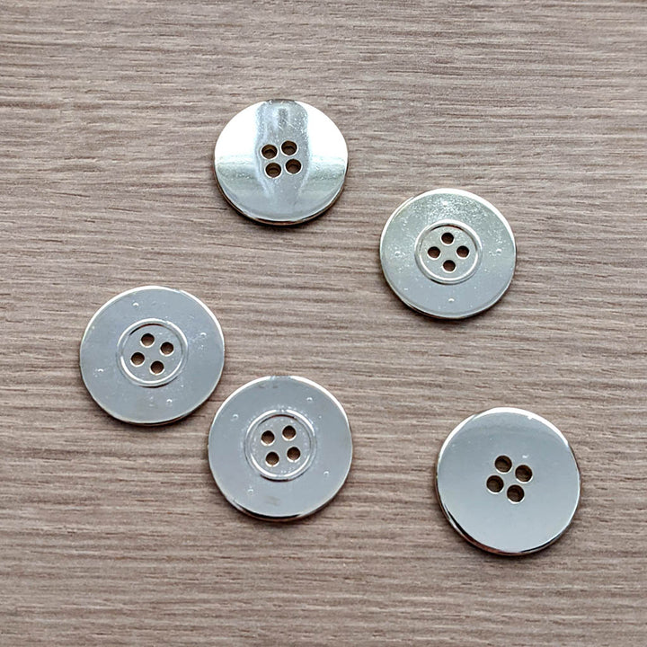 Boutons métal plat cerclage et point or 18 mm