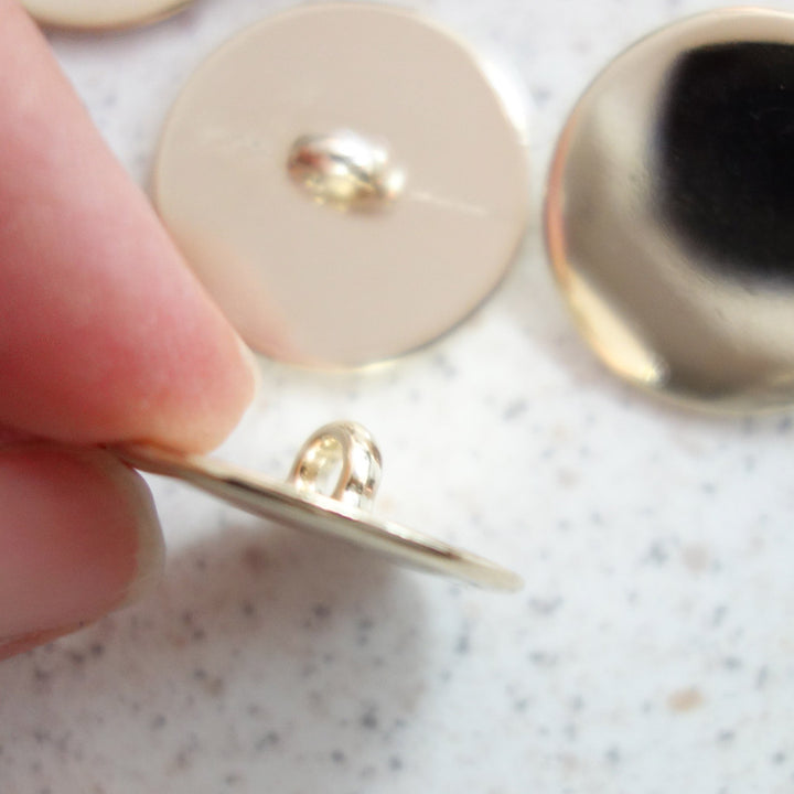 Boutons métal or ultra plat 22 mm