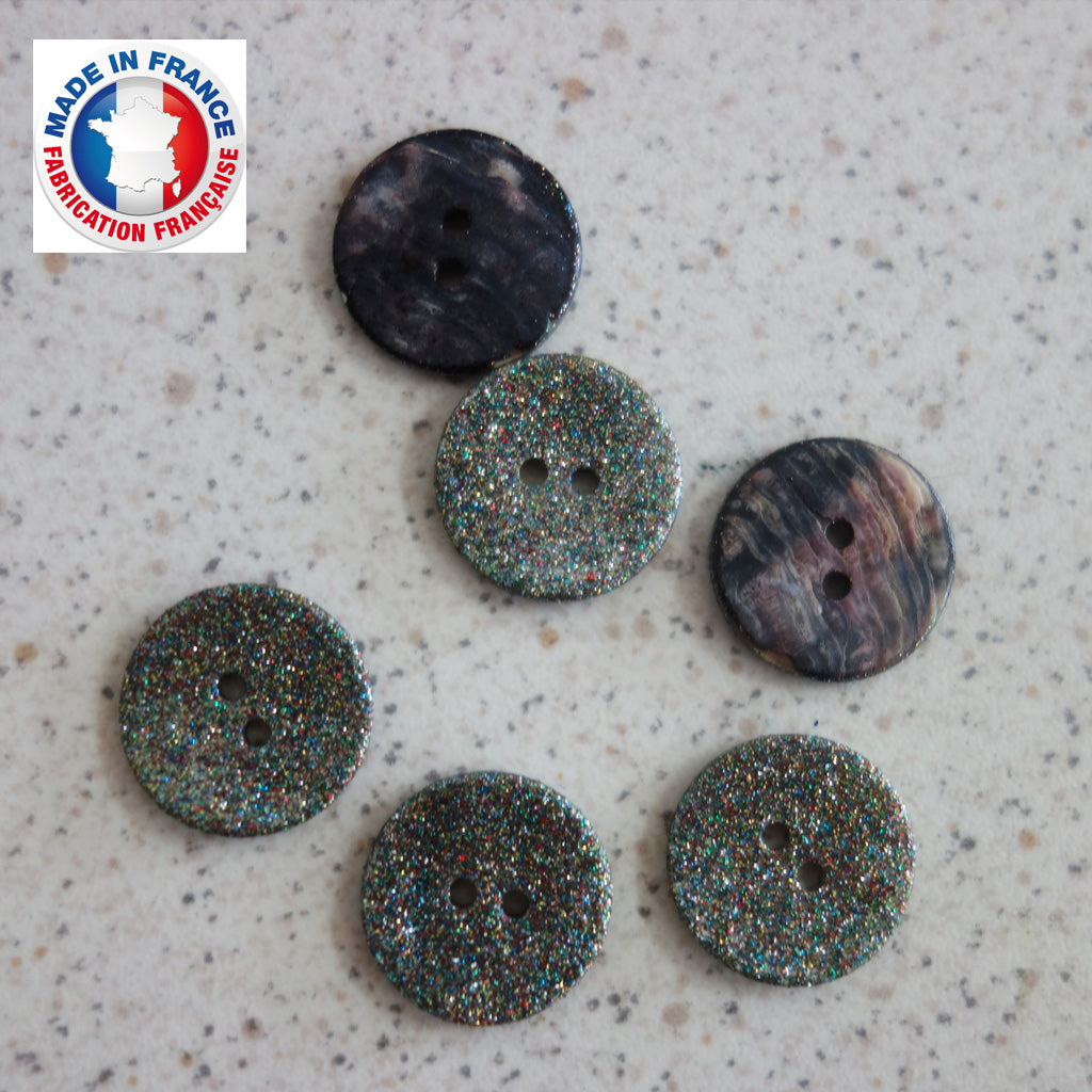 Lot De 18 Boutons En Nacre Neufs - Diamètre 25 Mm, Forme Ronde, 2 Trous