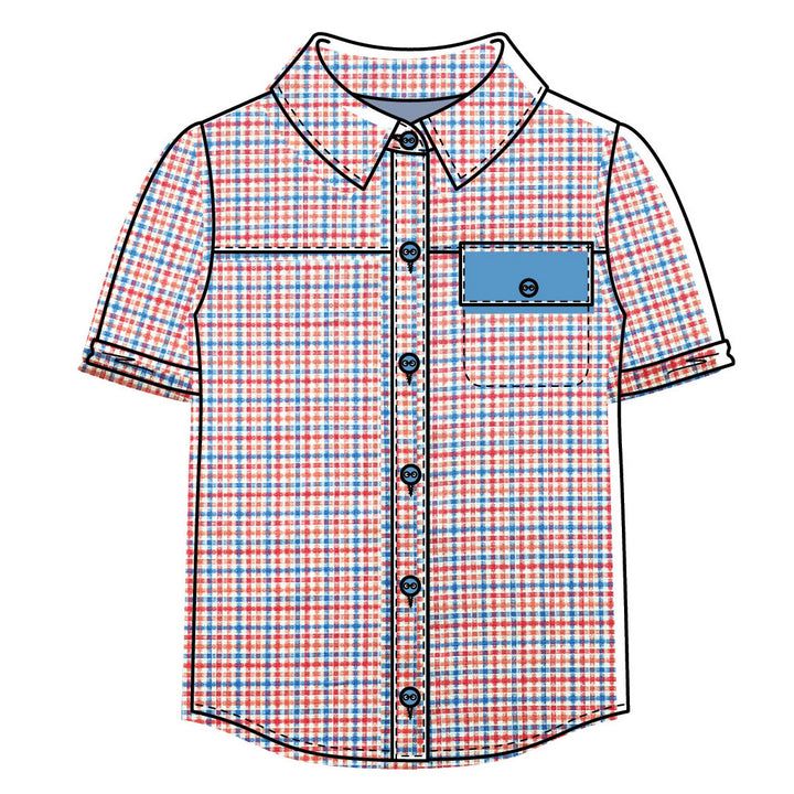 n jacquard vichy bleu et orange