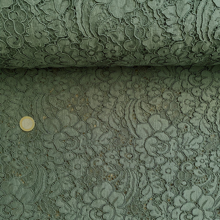 Dentelle fleur kaki