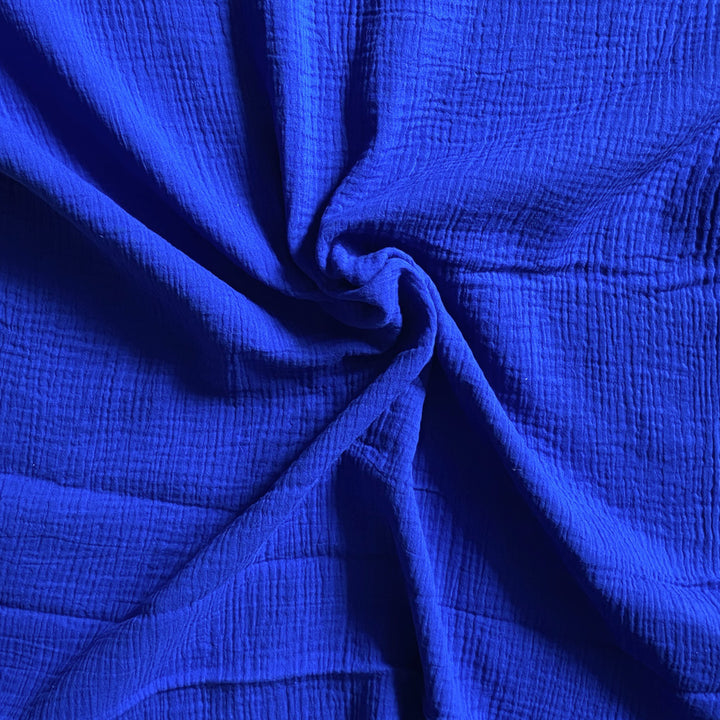 Tissu Double gaze uni bleu indigo