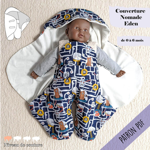 Patron Couverture nomade bébé Eden (PDF)