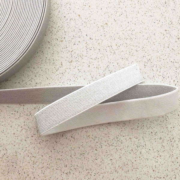 Elastique lurex blanc et argent 25 mm