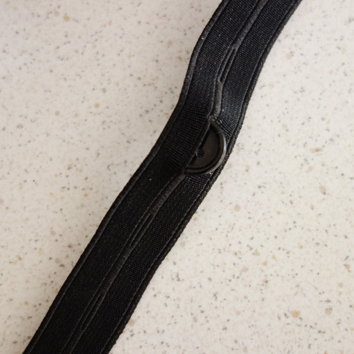 Elastique boutonnière noir 20 mm