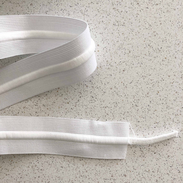 Elastique avec cordon 40 mm blanc