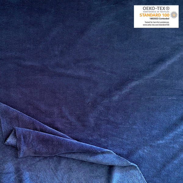 Tissu éponge Bambou Bleu indigo