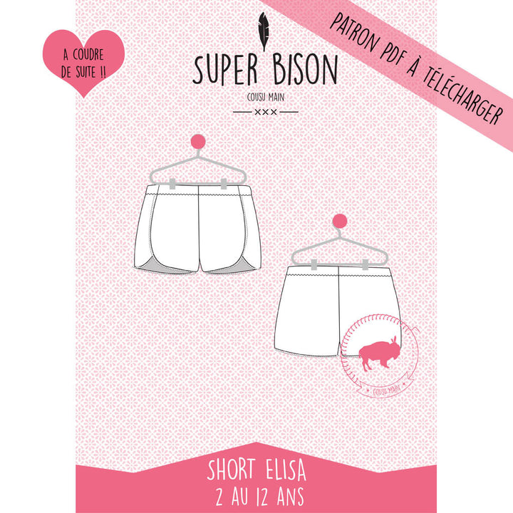 Patron Short fille Elisa 2 au 12 ans PDF