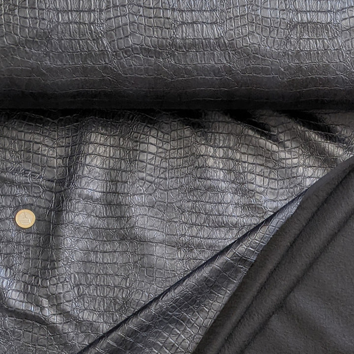 Faux cuir crocodile bleuté