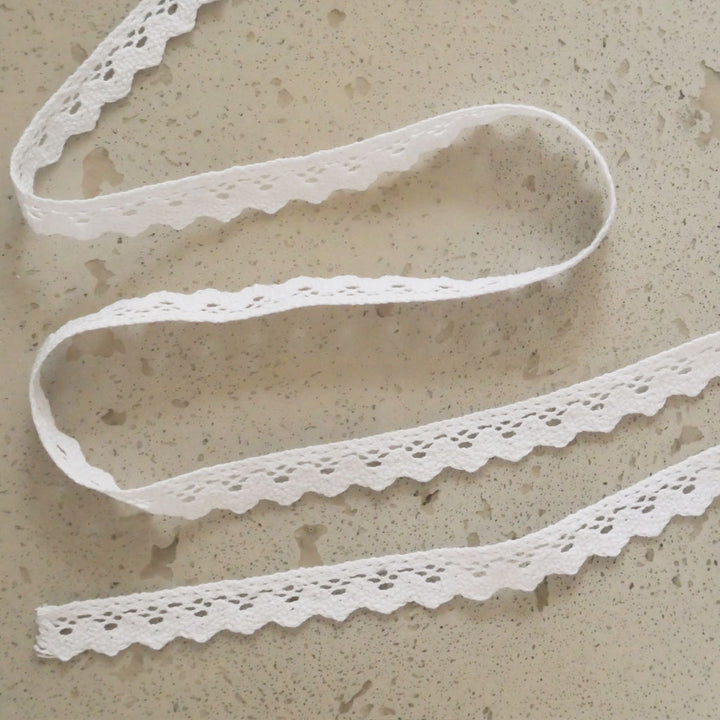 Galon macramé blanc croquet 15 mm