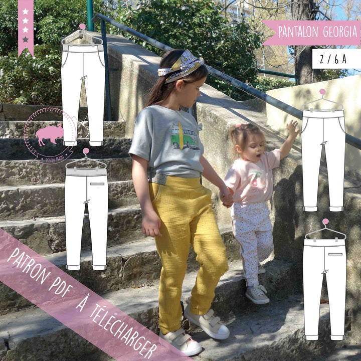Patron pantalon fille double gaze