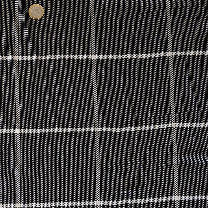 Viscose grand carreau noir et écru