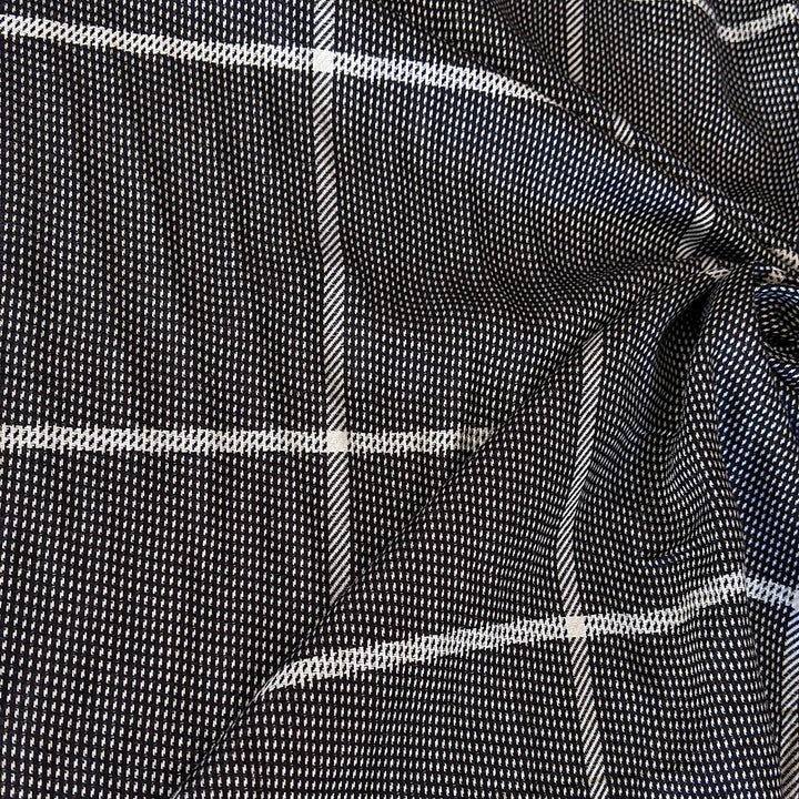 Viscose grand carreau noir et écru