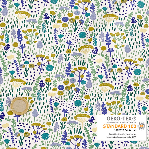 Jersey blanc champ de fleur vert