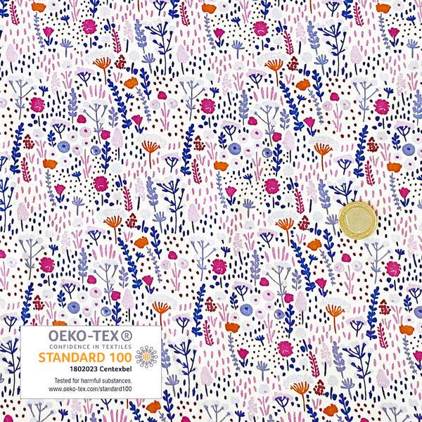 Jersey blanc champ de fleur mauve