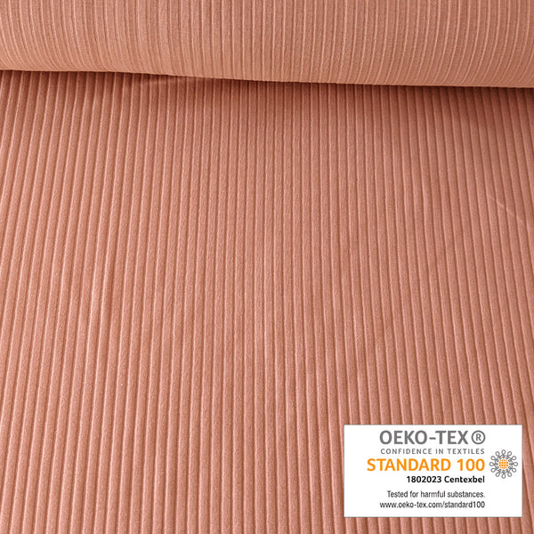 Jersey grosse côte rose blush