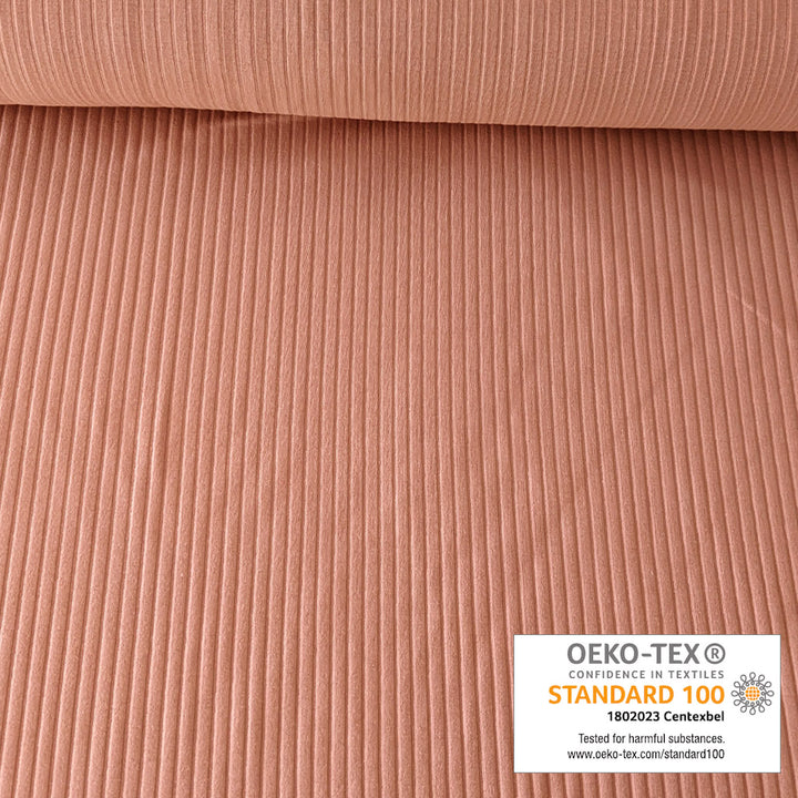 Jersey grosse côte rose blush