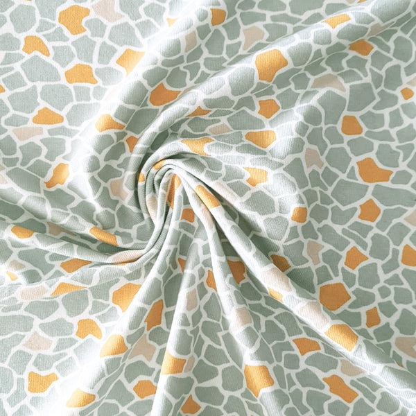 Jersey mosaïque menthe et moutarde