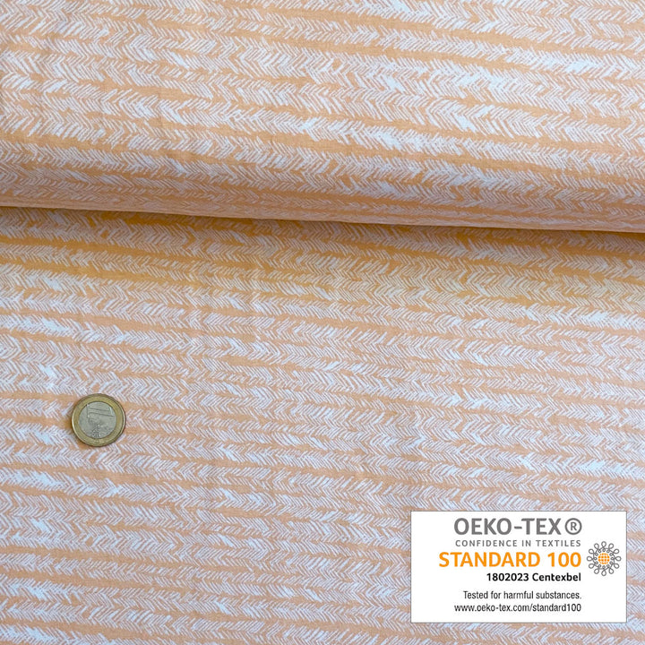 Jersey orange petit chevron écru