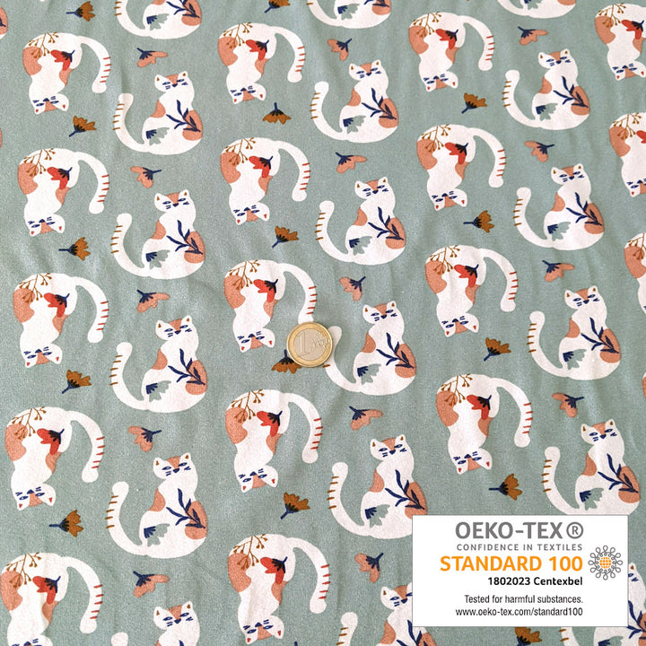 Jersey bleu celadon chat