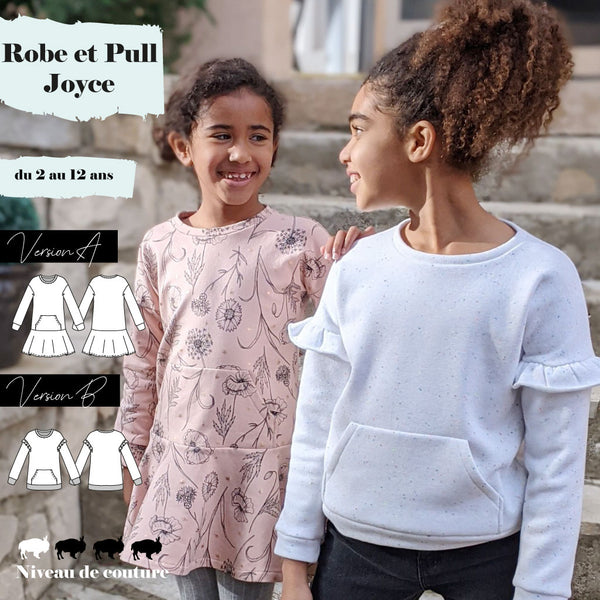 Patron robe et sweat Joyce 2/12 ans