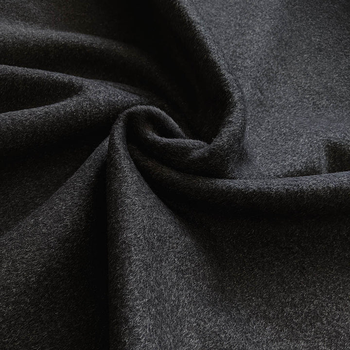 Tissu Drap de laine Noir poils