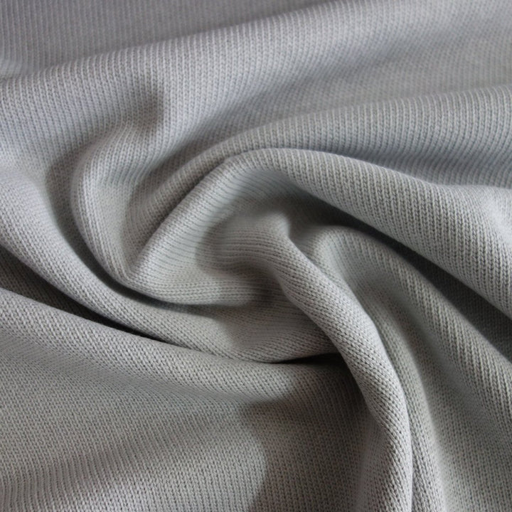 Maille tricot coton gris perle