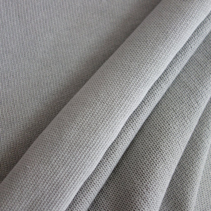 Maille tricot coton gris perle