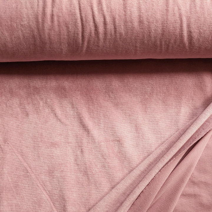 Maille velours fines côtes rose
