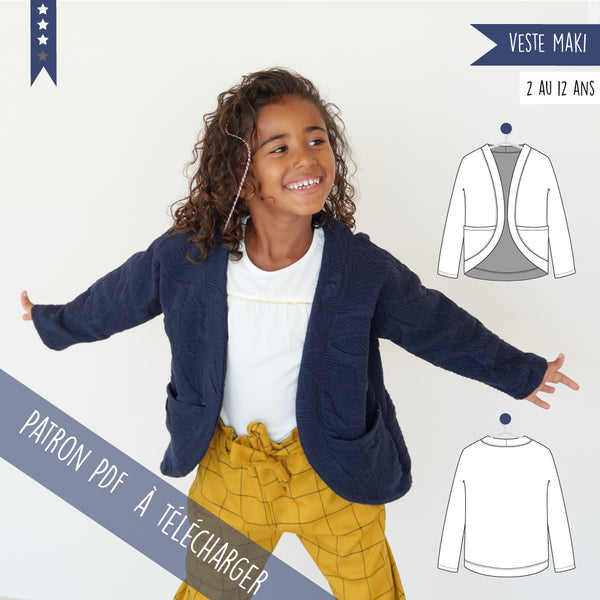 Patron Veste cardicool Maki 2/12 ans (PDF)