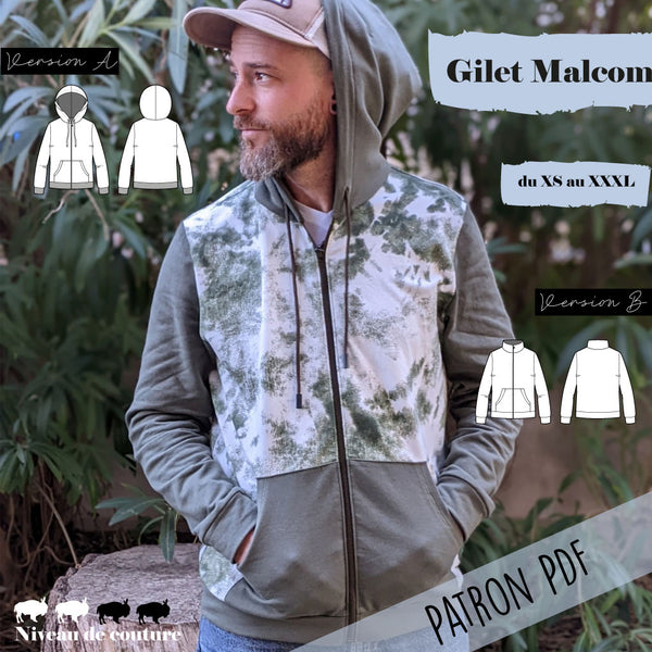 Patron veste zippée Homme