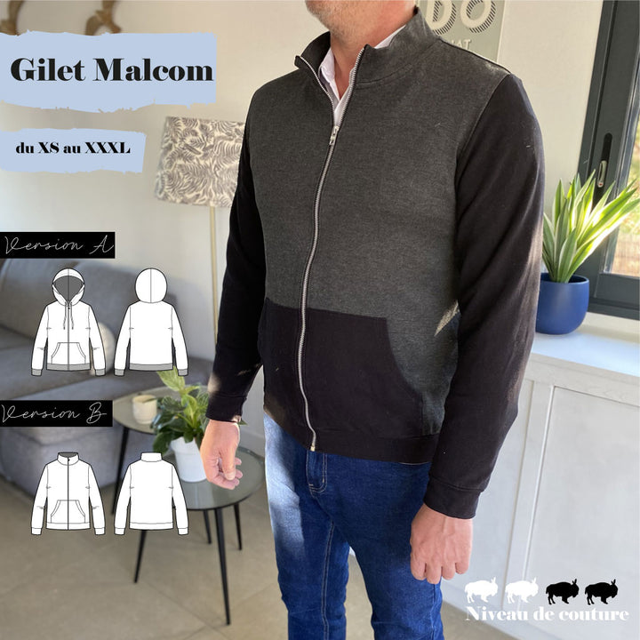 gilet homme zippé doublé