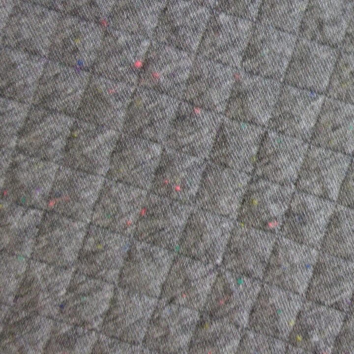 Tissu Matelassé petits carreaux gris chiné foncé mélangé