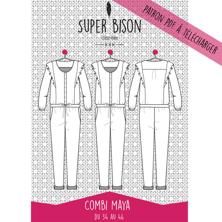 Patron Combinaison Pantalon Femme Maya  PDF
