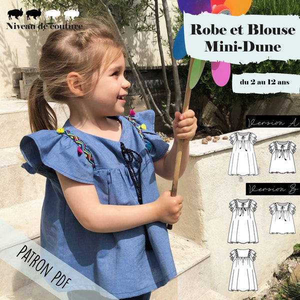 Patron Robe et Blouse Mini-Dune 2/12 ans (PDF)