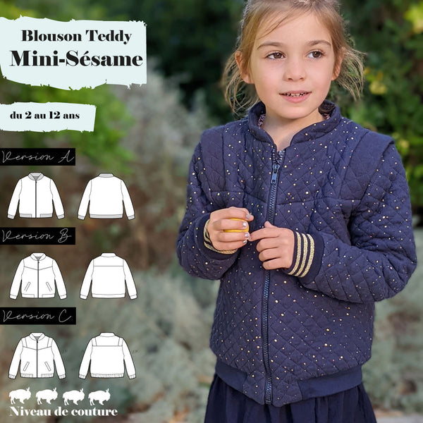 Patron blouson teddy Mini-Sésame 2/12 ans