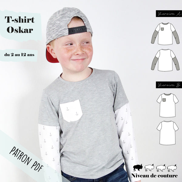 Patron t-shirts Oskar 2/12 ans (PDF)