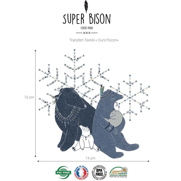 Transfert textile Famille ours 