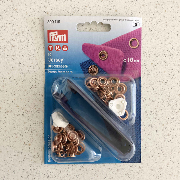 Pression anneau métal pour jersey 10 mm or cuivré